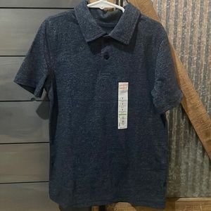 Boys short sleeve polo, blue, size 7